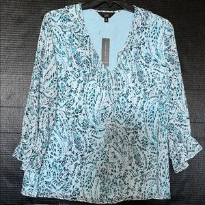 Investments Blue Printed Blouse